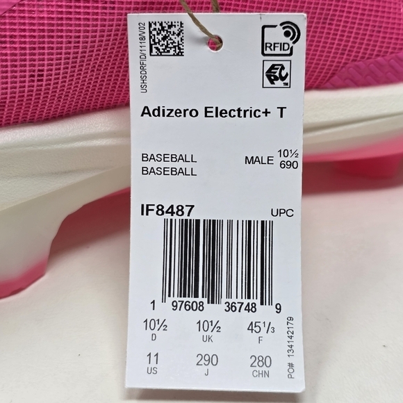 Adidas Adizero Electric+ Pink Baseball Cleats PE Mens Size 11 IF8487 New main image 7
